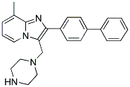 2-BIPHENYL-4-YL-8-METHYL-3-PIPERAZIN-1-YLMETHYL-IMIDAZO[1,2-A]PYRIDINE 结构式