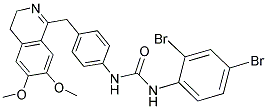 3-(2,4-DIBROMOPHENYL)-1-(4-((6,7-DIMETHOXY(3,4-DIHYDROISOQUINOLYL))METHYL)PHENYL)UREA 结构式