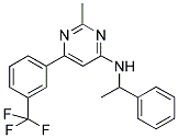 2-Methyl-N-(1-phenylethyl)-6-[3-(trifluoromethyl)phenyl]pyrimidin-4-amine 结构式