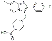 1-[2-(4-FLUORO-PHENYL)-7-METHYL-IMIDAZO[1,2-A]-PYRIDIN-3-YLMETHYL]-PIPERIDINE-4-CARBOXYLIC ACID 结构式