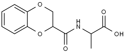 2-[(2,3-DIHYDRO-BENZO[1,4]DIOXINE-2-CARBONYL)-AMINO]-PROPIONIC ACID 结构式