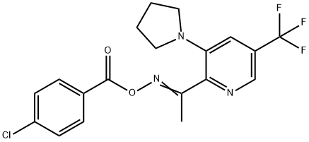 2-([(4-CHLOROBENZOYL)OXY]ETHANIMIDOYL)-3-(1-PYRROLIDINYL)-5-(TRIFLUOROMETHYL)PYRIDINE 结构式