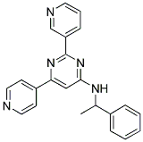 N-(1-PHENYLETHYL)-2-PYRIDIN-3-YL-6-PYRIDIN-4-YLPYRIMIDIN-4-AMINE 结构式