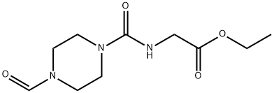 Ethyl 2-((4-formylpiperazinyl)carbonylamino)acetate 结构式