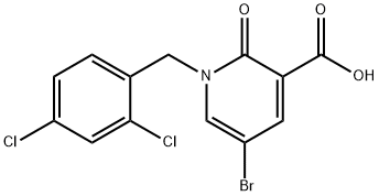 5-BROMO-1-(2,4-DICHLOROBENZYL)-2-OXO-1,2-DIHYDRO-3-PYRIDINECARBOXYLIC ACID 结构式