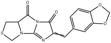 2-(1,3-BENZODIOXOL-5-YLMETHYLENE)-5A,6-DIHYDRO-5H-IMIDAZO[2',1':2,3]IMIDAZO[1,5-C][1,3]THIAZOLE-3,5(2H)-DIONE 结构式