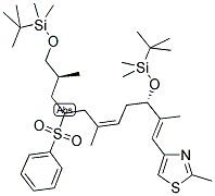 4-[(1E,3S,5Z,8R/S,10S)-3,11-BIS-([TERT-BUTYL(DIMETHYL)SILYL]OXY)-2,6,10-TRIMETHYL-8-(PHENYLSULFONYL)UNDECA-1,5-DIENYL]-2-METHYL-1,3-THIAZOLE 结构式