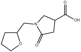 5-氧代-1-(四氢-呋喃-2-基甲基)-吡咯烷-3-羧酸 结构式