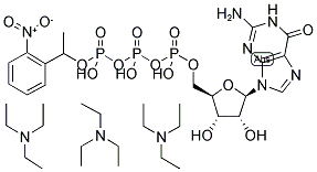 GUANOSINE-5'-TRIPHOSPHATE, P3-(1-(2-NITROPHENYL)-ETHYL)-ESTER, TRIETHYLAMMONIUM SALT 结构式