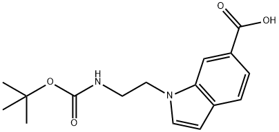 1-(2-((叔丁氧基羰基)氨基)乙基)-1H-吲哚-6-羧酸 结构式