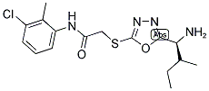 2-[5-(1-AMINO-2-METHYL-BUTYL)-[1,3,4]OXADIAZOL-2-YLSULFANYL]-N-(3-CHLORO-2-METHYL-PHENYL)-ACETAMIDE 结构式