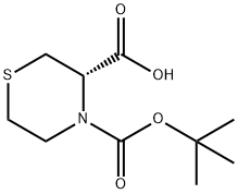 (S)-4-BOC-硫代吗啉-3-甲酸 结构式