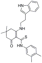 2-(2-(1H-INDOL-3-YL)ETHYLAMINO)-N-(3,4-DIMETHYLPHENYL)-4,4-DIMETHYL-6-OXOCYCLOHEX-1-ENECARBOTHIOAMIDE 结构式