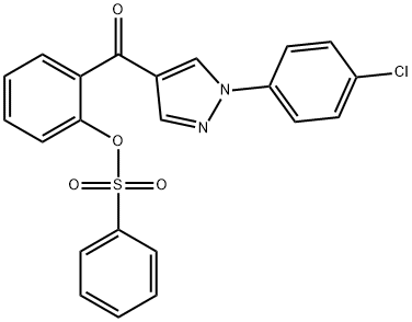 2-([1-(4-CHLOROPHENYL)-1H-PYRAZOL-4-YL]CARBONYL)PHENYL BENZENESULFONATE 结构式