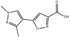 5-(1,3-二甲基-1H-吡唑-4-基)-异恶唑-3-羧酸 结构式