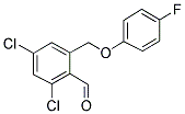 2,4-DICHLORO-6-(4-FLUORO-PHENOXYMETHYL)-BENZALDEHYDE 结构式