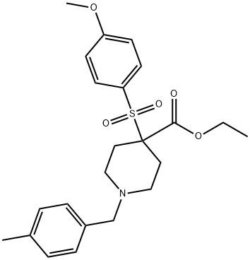 ETHYL 4-[(4-METHOXYPHENYL)SULFONYL]-1-(4-METHYLBENZYL)-4-PIPERIDINECARBOXYLATE 结构式