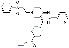 Ethyl 1-(6-[2-(phenylsulfonyl)ethyl]-2-pyridin-3-yl-5,6,7,8-tetrahydropyrido[4,3-d]pyrimidin-4-yl)piperidine-4-carboxylate 结构式