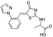 2-([4-OXO-5-((Z)-[2-(1H-PYRAZOL-1-YL)PHENYL]METHYLIDENE)-1,3-THIAZOL-2(4H)-YL]AMINO)PROPANOIC ACID 结构式