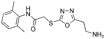 2-[5-(2-AMINO-ETHYL)-[1,3,4]OXADIAZOL-2-YLSULFANYL]-N-(2,6-DIMETHYL-PHENYL)-ACETAMIDE 结构式