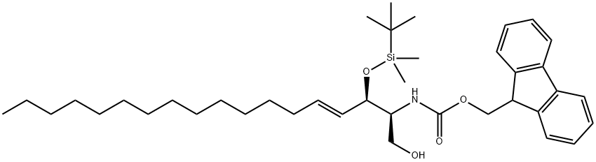3-O-(TERT-BUTYLDIMETHYLSILYLOXY)-2-FMOC-ERYTHRO-SPHINGOSINE 结构式