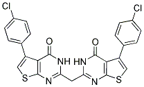 5-(4-CHLOROPHENYL)-2-[[5-(4-CHLOROPHENYL)-4-OXO-3,4-DIHYDROTHIENO[2,3-D]PYRIMIDIN-2-YL]METHYL]THIENO[2,3-D]PYRIMIDIN-4(3H)-ONE 结构式