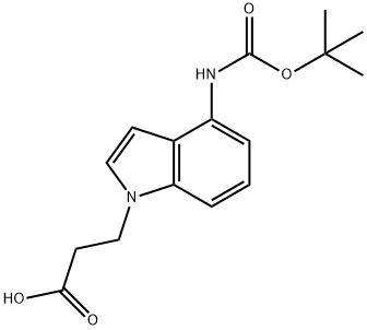 3-(4-TERT-BUTOXYCARBONYLAMINO-INDOL-1-YL)-PROPIONIC ACID 结构式