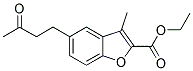 3-METHYL-5-(3-OXO-BUTYL)-BENZOFURAN-2-CARBOXYLIC ACID ETHYL ESTER 结构式
