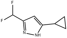 5-CYCLOPROPYL-3-DIFLUOROMETHYL-1H-PYRAZOLE 结构式