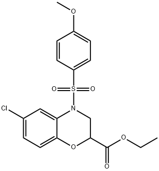 ETHYL 6-CHLORO-4-[(4-METHOXYPHENYL)SULFONYL]-3,4-DIHYDRO-2H-1,4-BENZOXAZINE-2-CARBOXYLATE 结构式