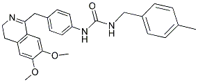 1-(4-((6,7-DIMETHOXY(3,4-DIHYDROISOQUINOLYL))METHYL)PHENYL)-3-((4-METHYLPHENYL)METHYL)UREA 结构式