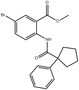 METHYL 5-BROMO-2-((PHENYLCYCLOPENTYL)CARBONYLAMINO)BENZOATE 结构式