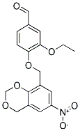 3-ETHOXY-4-(6-NITRO-4H-BENZO[1,3]DIOXIN-8-YLMETHOXY)-BENZALDEHYDE 结构式