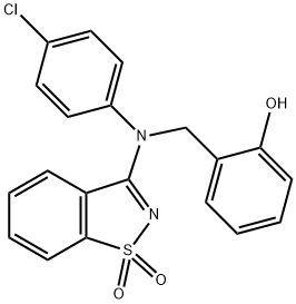 2-{[(4-氯苯基)(1,1-二氧代-1,2-苯并异噻唑-3-基)氨基]甲基}苯酚 结构式