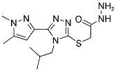 [5-(1,5-DIMETHYL-1 H-PYRAZOL-3-YL)-4-ISOBUTYL-4 H-[1,2,4]TRIAZOL-3-YLSULFANYL]-ACETIC ACID HYDRAZIDE 结构式