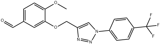 4-METHOXY-3-((1-[4-(TRIFLUOROMETHYL)PHENYL]-1H-1,2,3-TRIAZOL-4-YL)METHOXY)BENZENECARBALDEHYDE 结构式
