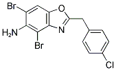 4,6-Dibromo-2-(4-chlorobenzyl)-1,3-benzoxazol-5-amine 结构式
