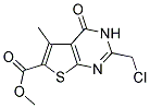 2-CHLOROMETHYL-5-METHYL-4-OXO-3,4-DIHYDRO-THIENO[2,3-D]PYRIMIDINE-6-CARBOXYLIC ACID METHYL ESTER 结构式