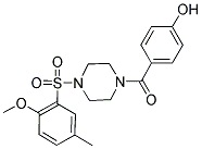 4-((4-[(2-METHOXY-5-METHYLPHENYL)SULFONYL]PIPERAZIN-1-YL)CARBONYL)PHENOL 结构式