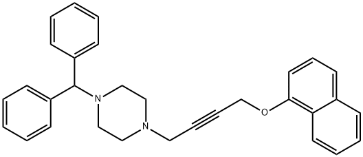 1-BENZHYDRYL-4-[4-(1-NAPHTHYLOXY)-2-BUTYNYL]PIPERAZINE 结构式