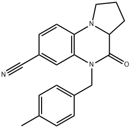 5-(4-METHYLBENZYL)-4-OXO-1,2,3,3A,4,5-HEXAHYDROPYRROLO[1,2-A]QUINOXALINE-7-CARBONITRILE 结构式