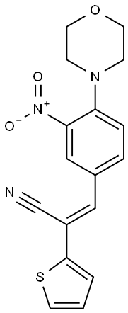 (E)-3-(4-MORPHOLINO-3-NITROPHENYL)-2-(2-THIENYL)-2-PROPENENITRILE 结构式