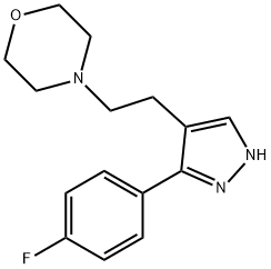 4-(2-[3-(4-FLUOROPHENYL)-1H-PYRAZOL-4-YL]ETHYL)MORPHOLINE 结构式