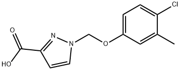 1-(4-氯-3-甲基苯氧基甲基)-1H-吡唑-3-羧酸 结构式