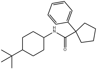 N-(4-(TERT-BUTYL)CYCLOHEXYL)(PHENYLCYCLOPENTYL)FORMAMIDE 结构式