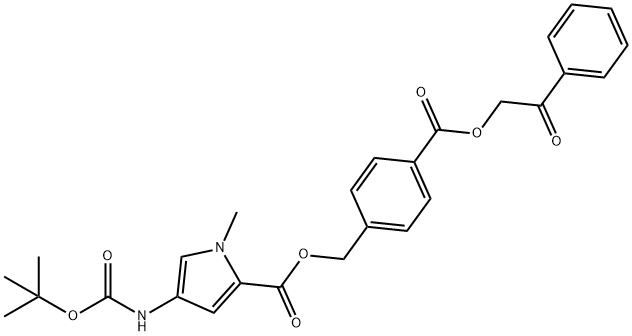 4-BOC-AMINO-1-METHYL-1H-PYRROLE-2-CARBOXYLIC ACID 4-(2-OXO-2-PHENYL-ETHOXYCARBONYL)-BENZYL ESTER 结构式