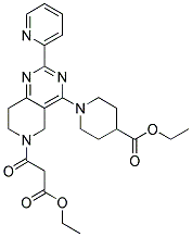 1-[6-(2-ETHOXYCARBONYL-ACETYL)-2-PYRIDIN-2-YL-5,6,7,8-TETRAHYDRO-PYRIDO[4,3-D]PYRIMIDIN-4-YL]-PIPERIDINE-4-CARBOXYLIC ACID ETHYL ESTER 结构式