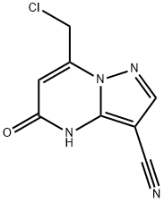 7-CHLOROMETHYL-5-OXO-4,5-DIHYDRO-PYRAZOLO[1,5-A]-PYRIMIDINE-3-CARBONITRILE 结构式