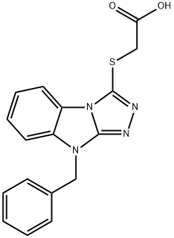 [(9-BENZYL-9H-[1,2,4]TRIAZOLO[4,3-A]BENZIMIDAZOL-3-YL)THIO]ACETIC ACID 结构式