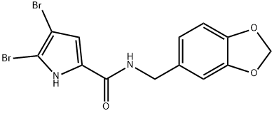 N-(1,3-BENZODIOXOL-5-YLMETHYL)-4,5-DIBROMO-1H-PYRROLE-2-CARBOXAMIDE 结构式